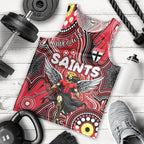 Personalised NAIDOC Week 2024 St Kilda Saints Men Tank Top Australian Aboriginal Hand Painting