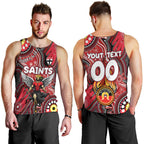 Personalised NAIDOC Week 2024 St Kilda Saints Men Tank Top Australian Aboriginal Hand Painting
