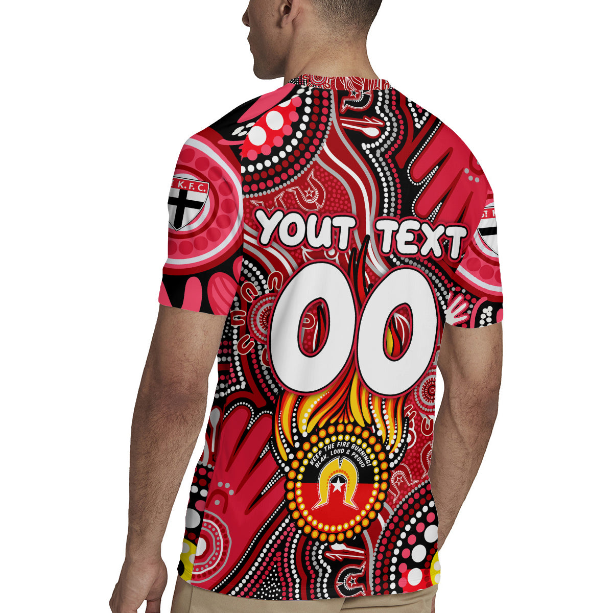 Personalised NAIDOC Week 2024 St Kilda Saints Rugby Jersey Australian Aboriginal Hand Painting