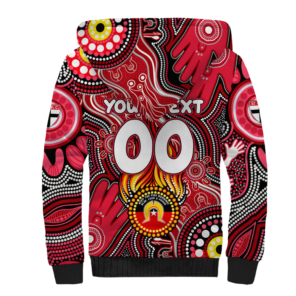 Personalised NAIDOC Week 2024 St Kilda Saints Sherpa Hoodie Australian Aboriginal Hand Painting