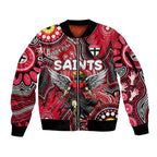 Personalised NAIDOC Week 2024 St Kilda Saints Sleeve Zip Bomber Jacket Australian Aboriginal Hand Painting