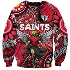 Personalised NAIDOC Week 2024 St Kilda Saints Sweatshirt Australian Aboriginal Hand Painting