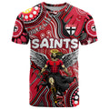Personalised NAIDOC Week 2024 St Kilda Saints T Shirt Australian Aboriginal Hand Painting