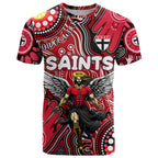 Personalised NAIDOC Week 2024 St Kilda Saints T Shirt Australian Aboriginal Hand Painting