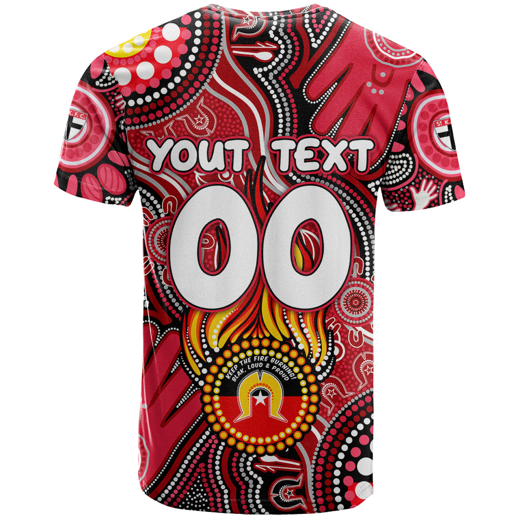 Personalised NAIDOC Week 2024 St Kilda Saints T Shirt Australian Aboriginal Hand Painting