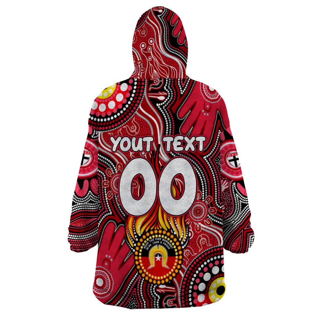 Personalised NAIDOC Week 2024 St Kilda Saints Wearable Blanket Hoodie Australian Aboriginal Hand Painting