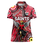 Personalised NAIDOC Week 2024 St Kilda Saints Women Polo Shirt Australian Aboriginal Hand Painting