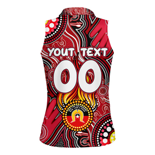 Personalised NAIDOC Week 2024 St Kilda Saints Women Sleeveless Polo Shirt Australian Aboriginal Hand Painting