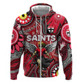 Personalised NAIDOC Week 2024 St Kilda Saints Zip Hoodie Australian Aboriginal Hand Painting