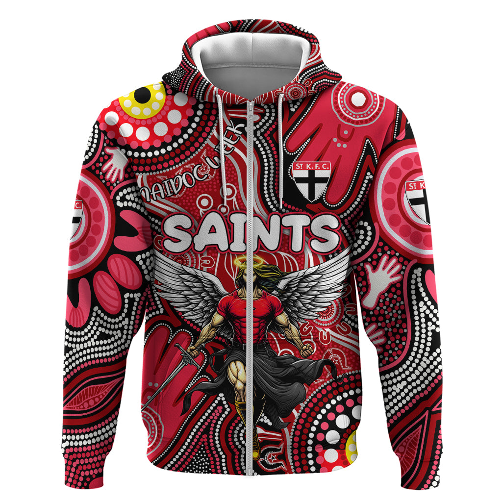 Personalised NAIDOC Week 2024 St Kilda Saints Zip Hoodie Australian Aboriginal Hand Painting