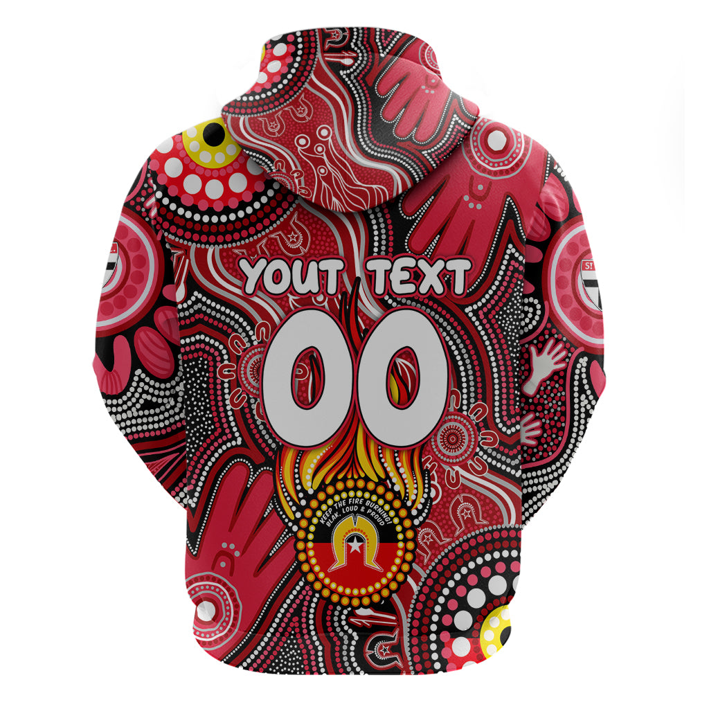 Personalised NAIDOC Week 2024 St Kilda Saints Zip Hoodie Australian Aboriginal Hand Painting