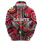 Personalised NAIDOC Week 2024 St Kilda Saints Zip Hoodie Australian Aboriginal Hand Painting