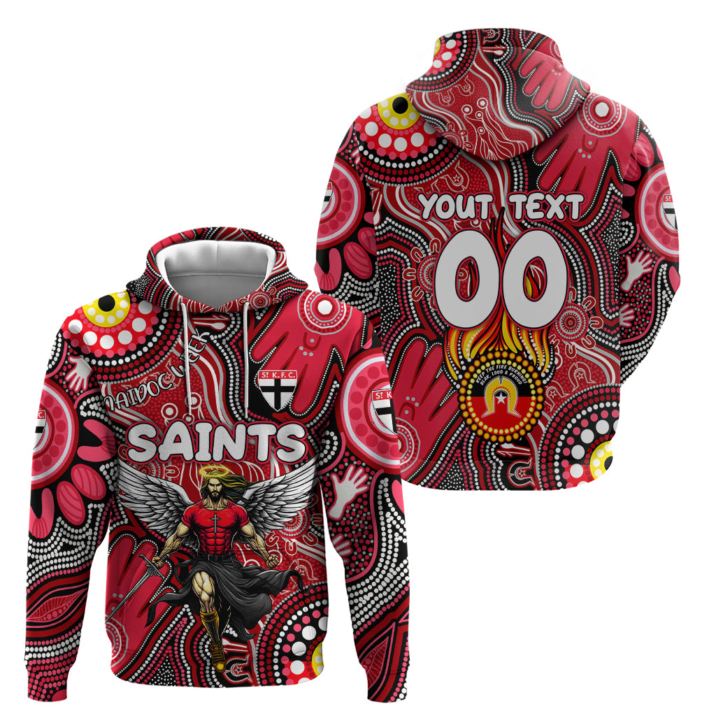 Personalised NAIDOC Week 2024 St Kilda Saints Zip Hoodie Australian Aboriginal Hand Painting