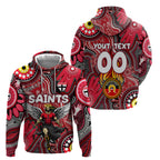 Personalised NAIDOC Week 2024 St Kilda Saints Zip Hoodie Australian Aboriginal Hand Painting
