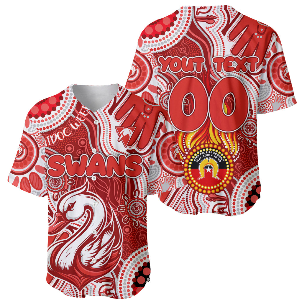 Personalised NAIDOC Week 2024 Sydney Swans Baseball Jersey Australian Aboriginal Hand Painting