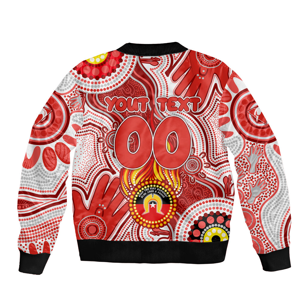 Personalised NAIDOC Week 2024 Sydney Swans Bomber Jacket Australian Aboriginal Hand Painting