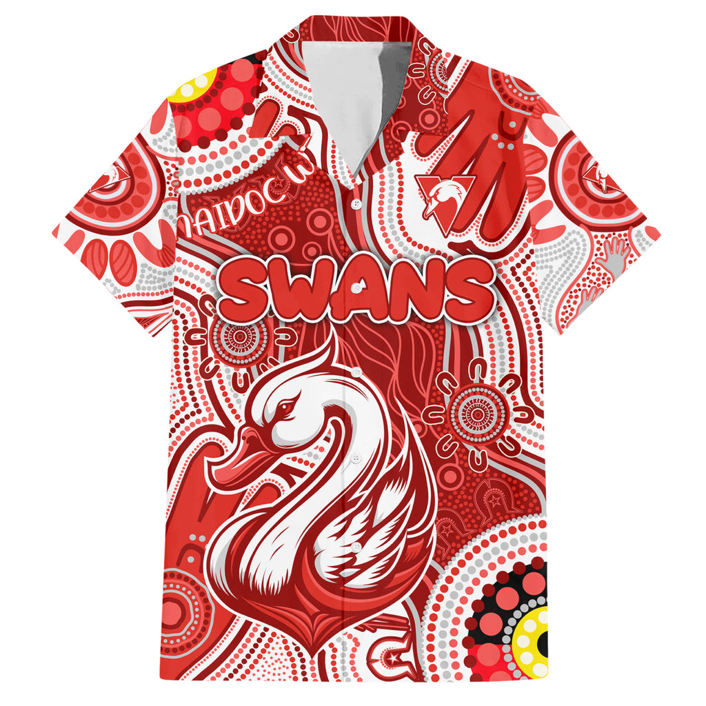 Personalised NAIDOC Week 2024 Sydney Swans Hawaiian Shirt Australian Aboriginal Hand Painting