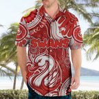 Personalised NAIDOC Week 2024 Sydney Swans Hawaiian Shirt Australian Aboriginal Hand Painting