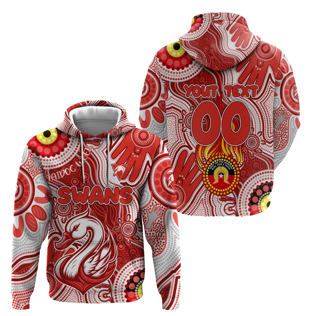 Personalised NAIDOC Week 2024 Sydney Swans Hoodie Australian Aboriginal Hand Painting