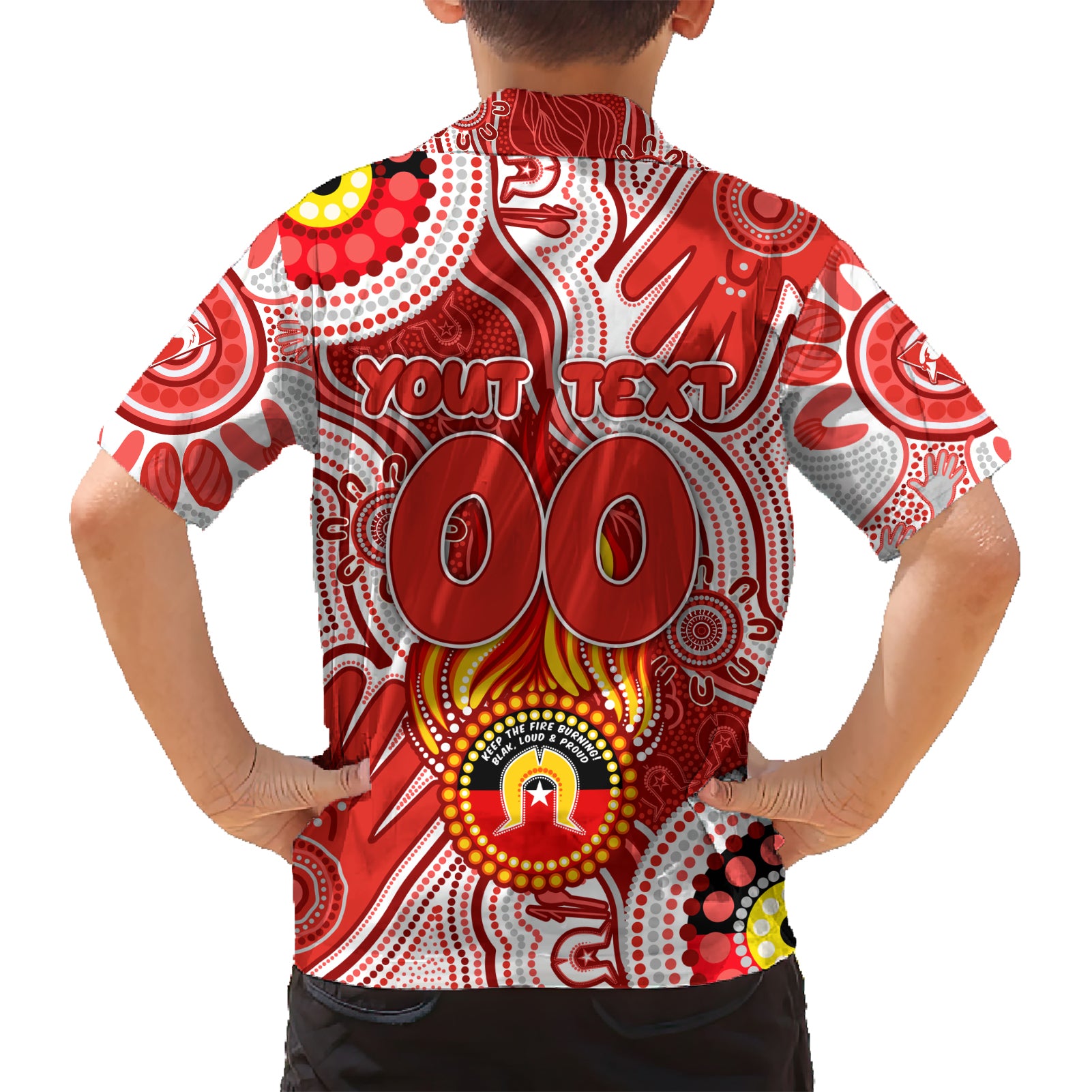 Personalised NAIDOC Week 2024 Sydney Swans Kid Hawaiian Shirt Australian Aboriginal Hand Painting