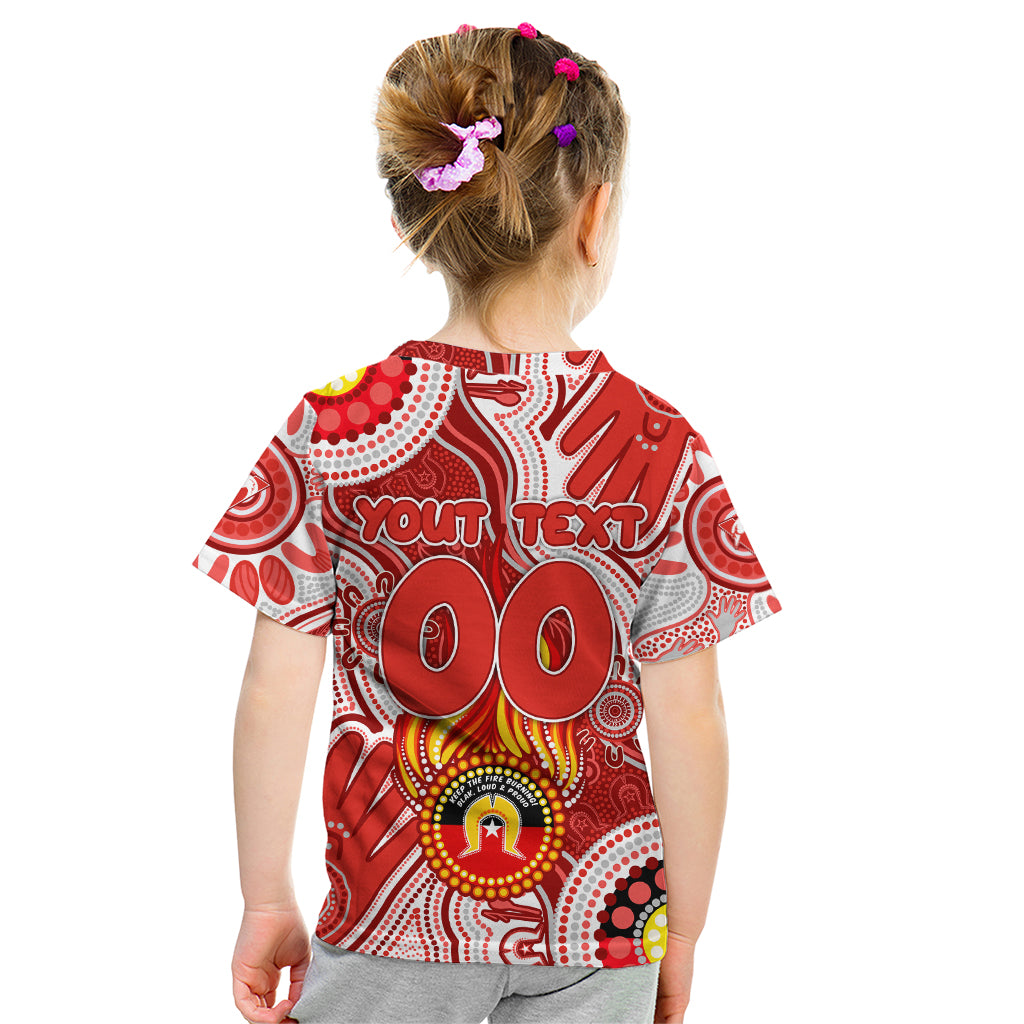 Personalised NAIDOC Week 2024 Sydney Swans Kid T Shirt Australian Aboriginal Hand Painting
