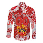 Personalised NAIDOC Week 2024 Sydney Swans Long Sleeve Button Shirt Australian Aboriginal Hand Painting