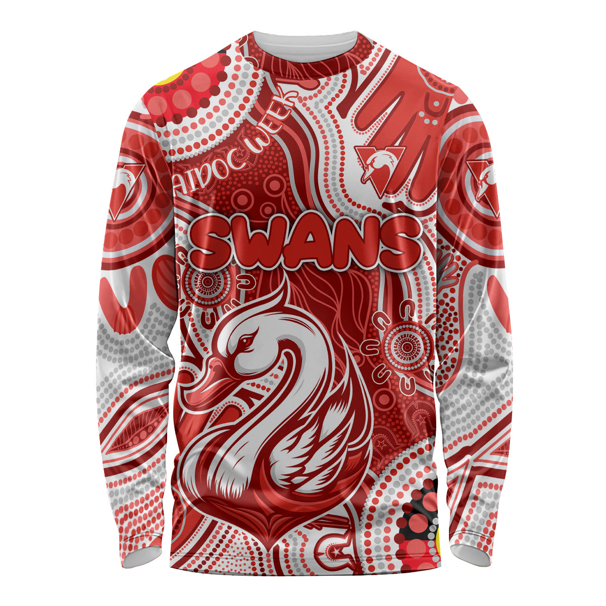 Personalised NAIDOC Week 2024 Sydney Swans Long Sleeve Shirt Australian Aboriginal Hand Painting