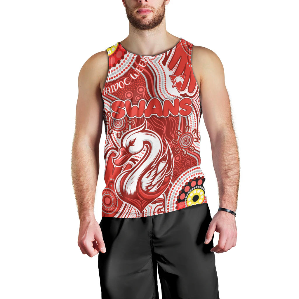 Personalised NAIDOC Week 2024 Sydney Swans Men Tank Top Australian Aboriginal Hand Painting