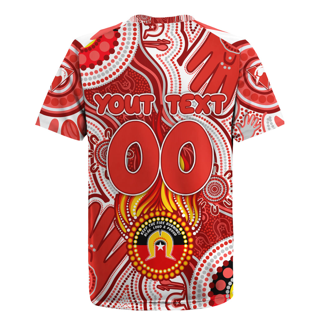 Personalised NAIDOC Week 2024 Sydney Swans Rugby Jersey Australian Aboriginal Hand Painting