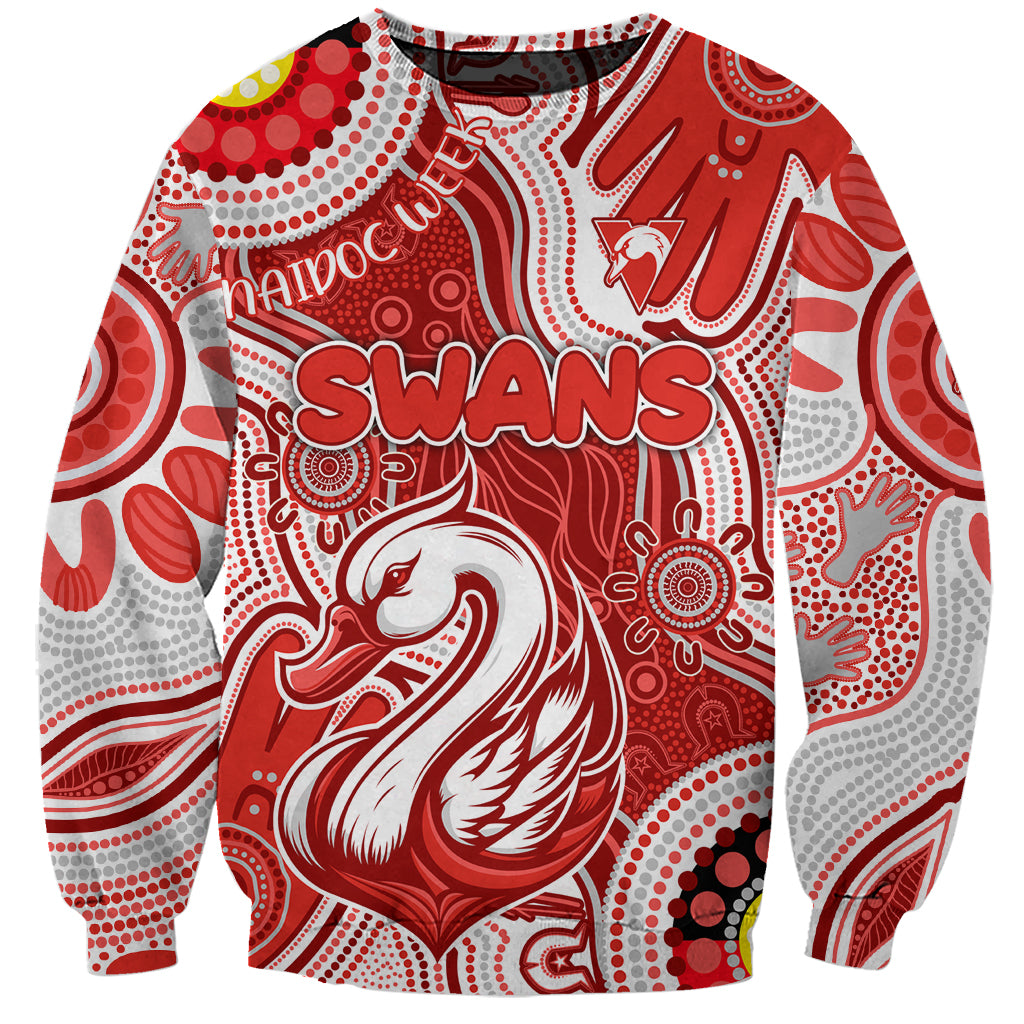 Personalised NAIDOC Week 2024 Sydney Swans Sweatshirt Australian Aboriginal Hand Painting