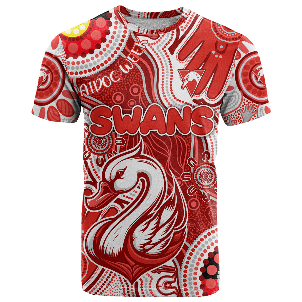 Personalised NAIDOC Week 2024 Sydney Swans T Shirt Australian Aboriginal Hand Painting