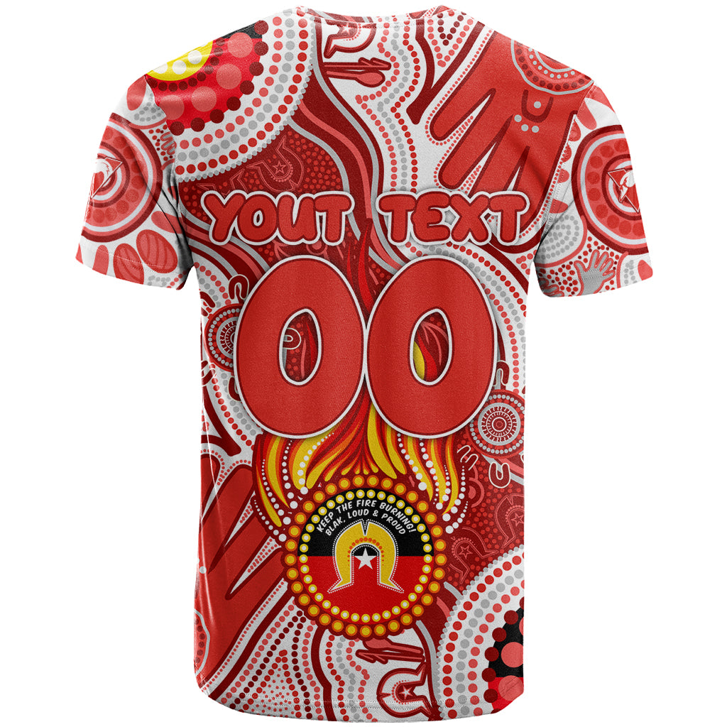 Personalised NAIDOC Week 2024 Sydney Swans T Shirt Australian Aboriginal Hand Painting