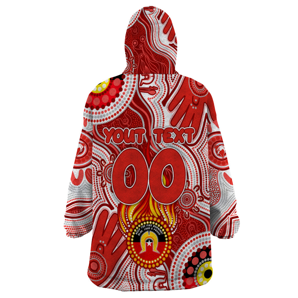 Personalised NAIDOC Week 2024 Sydney Swans Wearable Blanket Hoodie Australian Aboriginal Hand Painting