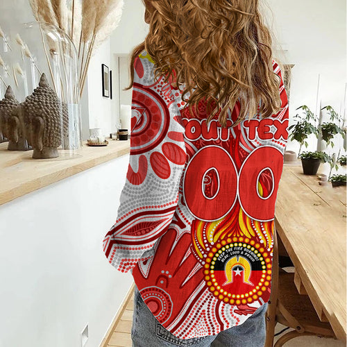 Personalised NAIDOC Week 2024 Sydney Swans Women Casual Shirt Australian Aboriginal Hand Painting