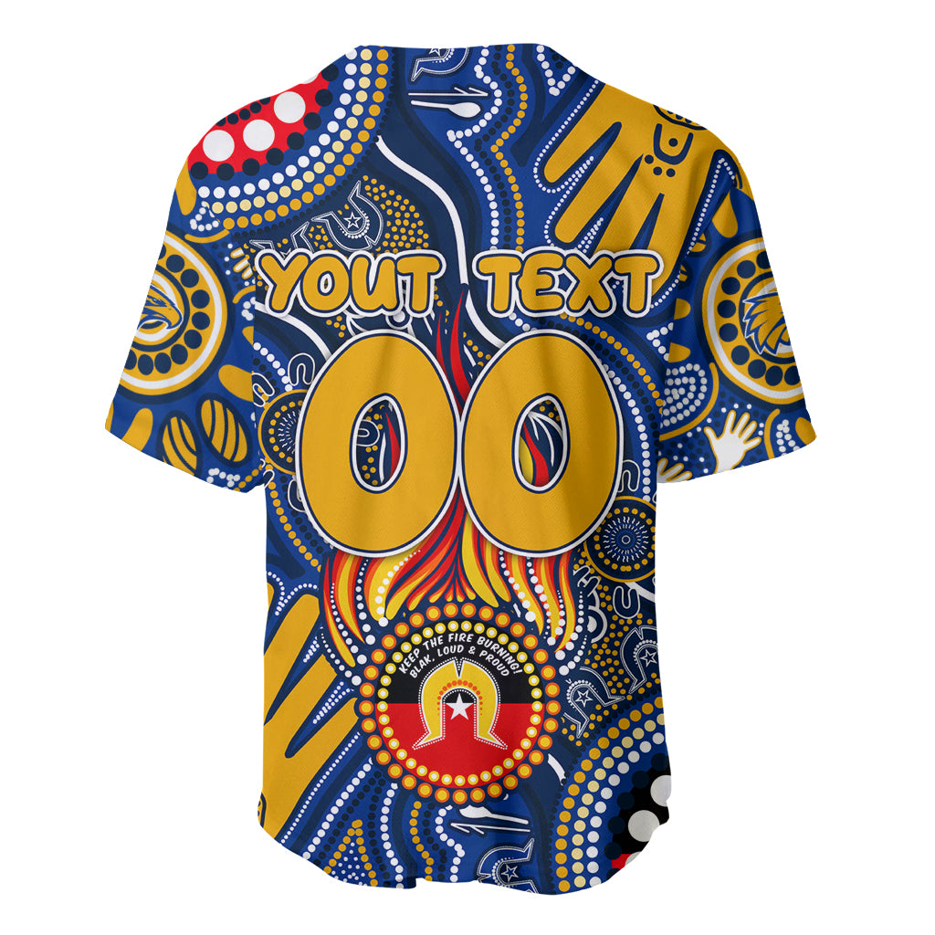 Personalised NAIDOC Week 2024 West Coast Eagles Baseball Jersey Australian Aboriginal Hand Painting