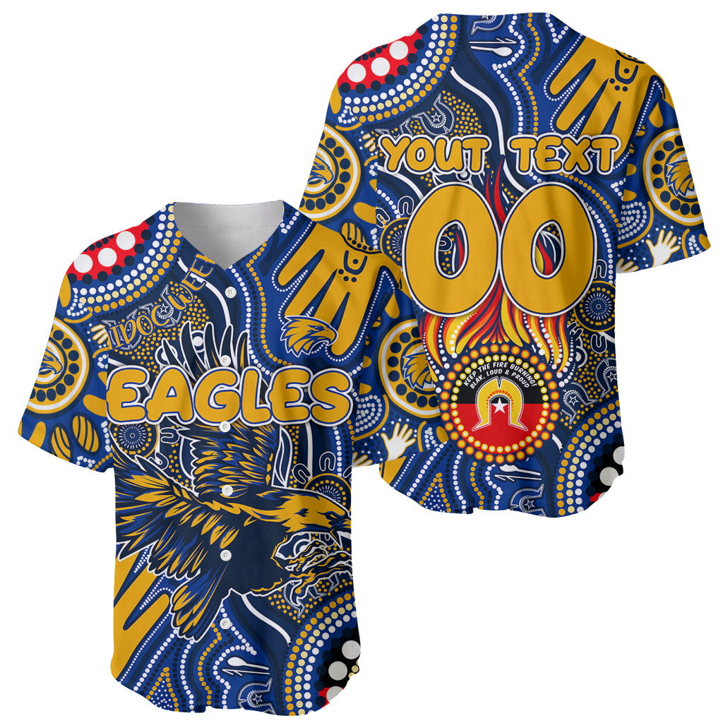 Personalised NAIDOC Week 2024 West Coast Eagles Baseball Jersey Australian Aboriginal Hand Painting