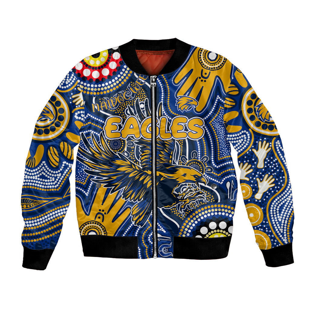Personalised NAIDOC Week 2024 West Coast Eagles Bomber Jacket Australian Aboriginal Hand Painting