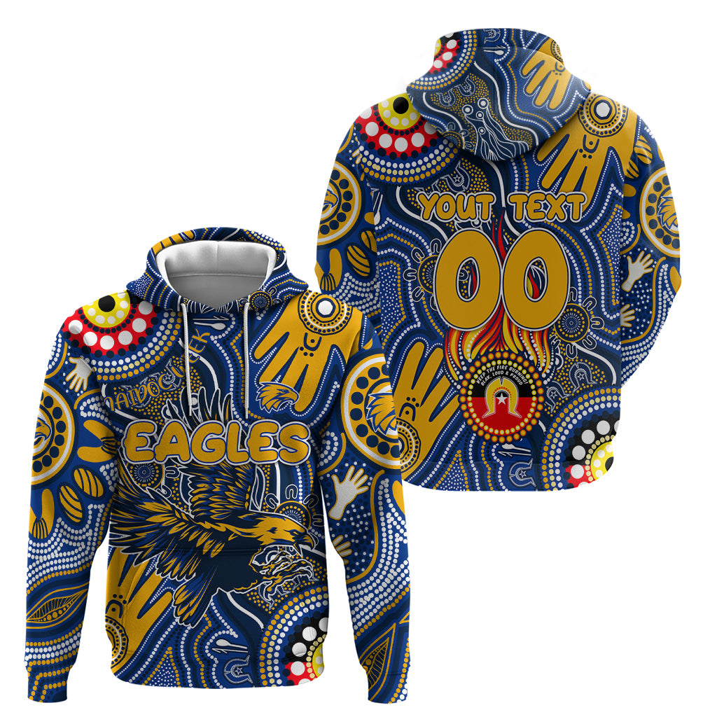 Personalised NAIDOC Week 2024 West Coast Eagles Hoodie Australian Aboriginal Hand Painting
