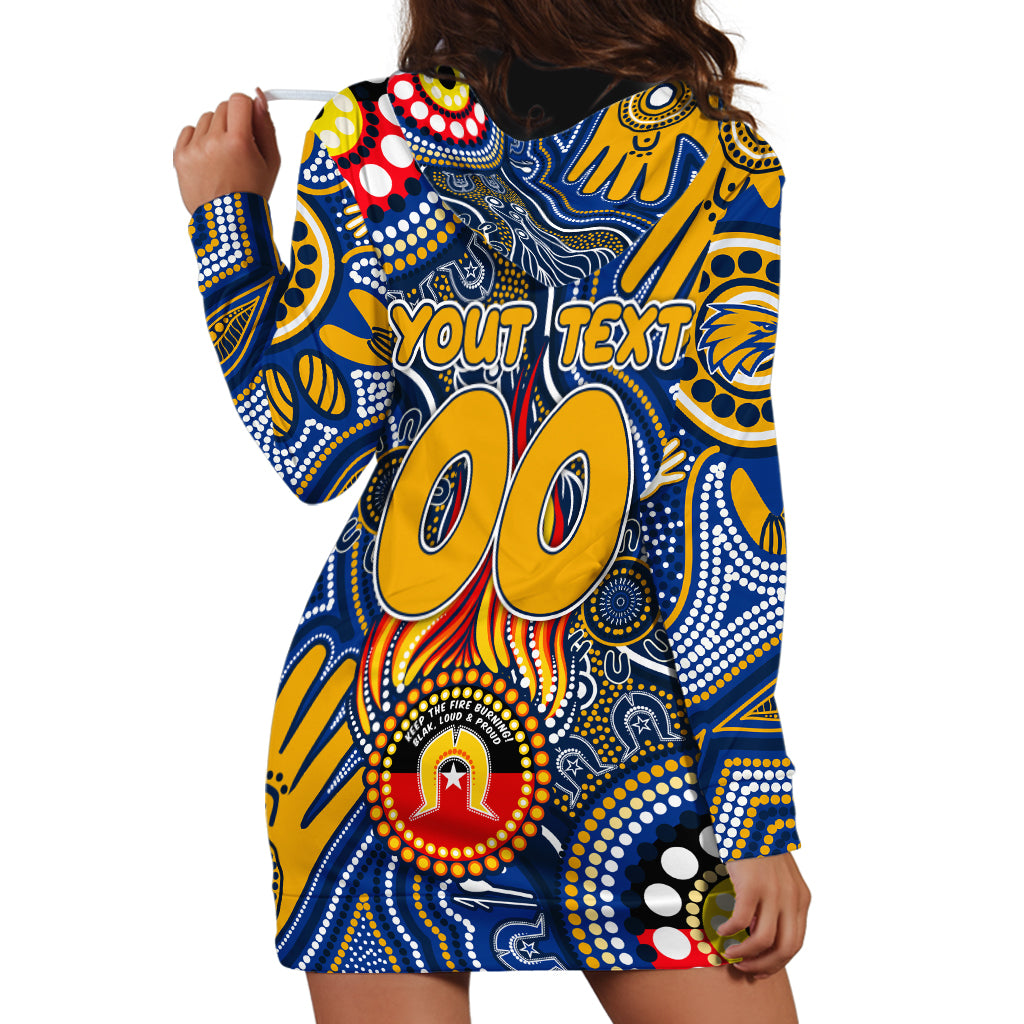 Personalised NAIDOC Week 2024 West Coast Eagles Hoodie Dress Australian Aboriginal Hand Painting