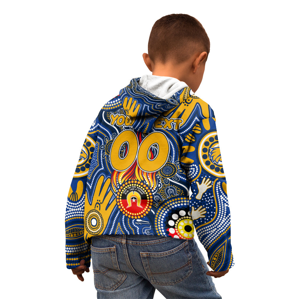 Personalised NAIDOC Week 2024 West Coast Eagles Kid Hoodie Australian Aboriginal Hand Painting