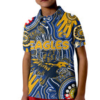 Personalised NAIDOC Week 2024 West Coast Eagles Kid Polo Shirt Australian Aboriginal Hand Painting