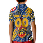 Personalised NAIDOC Week 2024 West Coast Eagles Kid Polo Shirt Australian Aboriginal Hand Painting