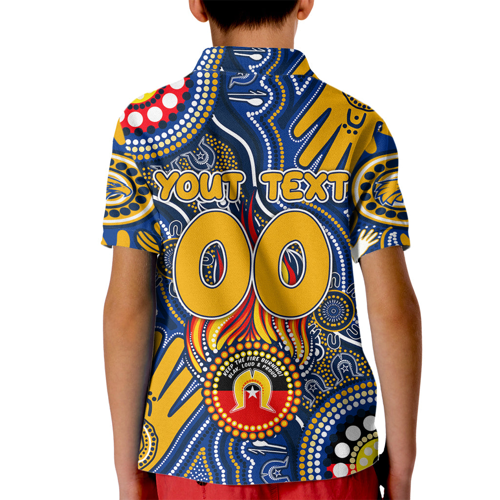 Personalised NAIDOC Week 2024 West Coast Eagles Kid Polo Shirt Australian Aboriginal Hand Painting