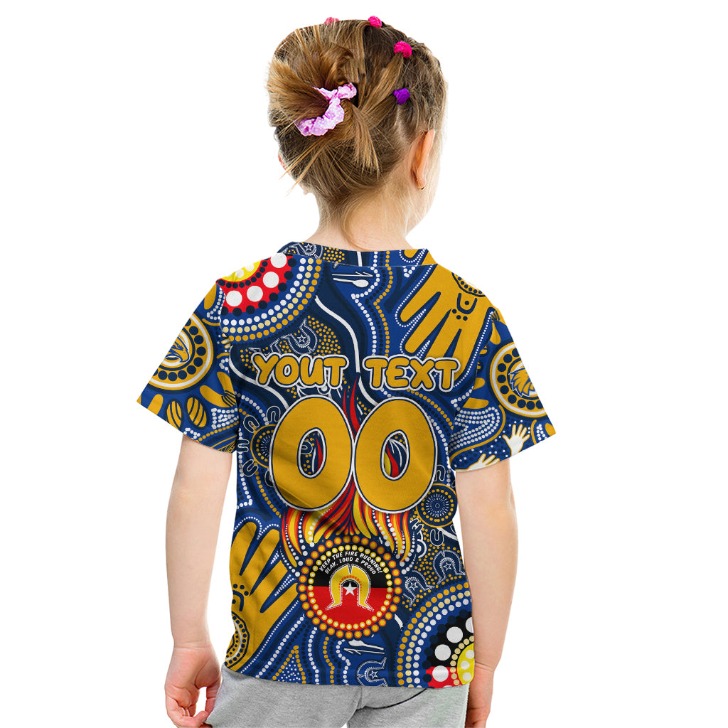 Personalised NAIDOC Week 2024 West Coast Eagles Kid T Shirt Australian Aboriginal Hand Painting