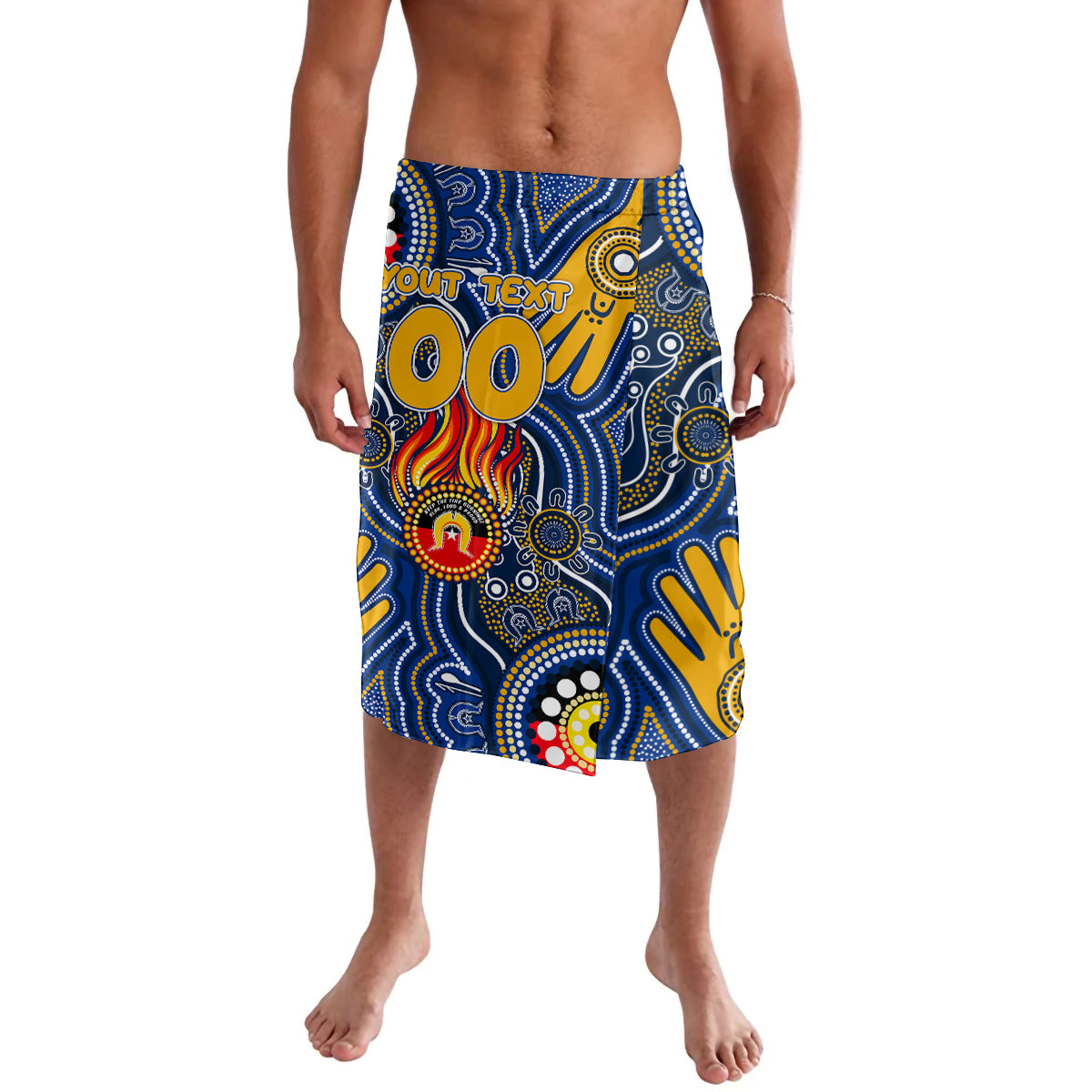 Personalised NAIDOC Week 2024 West Coast Eagles Lavalava Australian Aboriginal Hand Painting