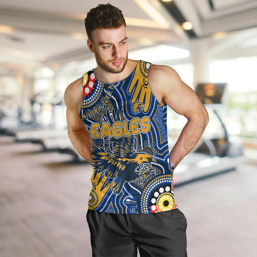 Personalised NAIDOC Week 2024 West Coast Eagles Men Tank Top Australian Aboriginal Hand Painting