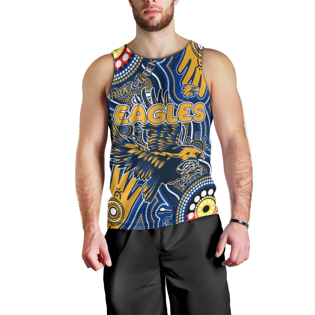 Personalised NAIDOC Week 2024 West Coast Eagles Men Tank Top Australian Aboriginal Hand Painting