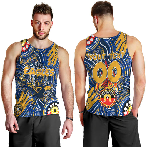 Personalised NAIDOC Week 2024 West Coast Eagles Men Tank Top Australian Aboriginal Hand Painting