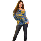 Personalised NAIDOC Week 2024 West Coast Eagles Off Shoulder Sweater Australian Aboriginal Hand Painting