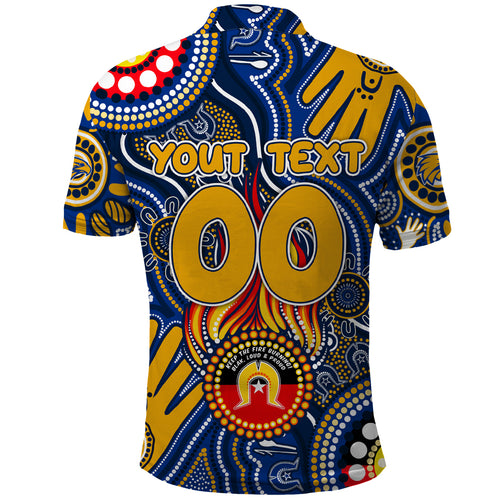Personalised NAIDOC Week 2024 West Coast Eagles Polo Shirt Australian Aboriginal Hand Painting